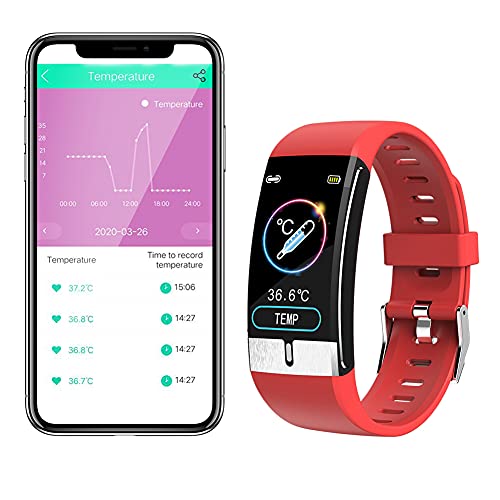 ECG Smartwatch con Temperatura Corporal, Impermeable IP68 Reloj Inteligente Medidor de Frecuencia Cardíaca Medidor de Presión del Tiempo Contador de Calorías Podómetro para Hombre Mujer (Azul)