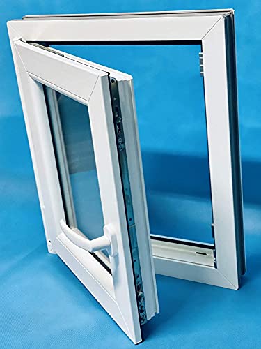 ECO-BLU (V02M) Ventana PVC 500x600 Blanca Oscilobatiente Izquierda Vidrio Mate