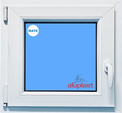 ECO-BLU V12M Ventana PVC 600x600 Izquierda Oscilobatiente Practicable Mate, Blanco, 600x600mm