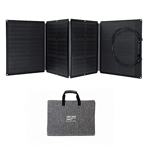 ECOFLOW- Panel Solar Portátil de110W para EFDELTA,Cargador Solar Plegable Encadenable para Central Eléctrica Impermeable EFDELTA IP67 para acampar al aire libre RV