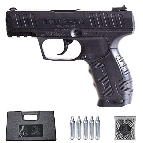 Ecommur. 426 Daisy Powerline | Pistola de perdigones (Bolas BB's de Acero) de Aire comprimido semiautomática Tipo Walther CP99 Cal. 4,5mm + maletín + balines y CO2