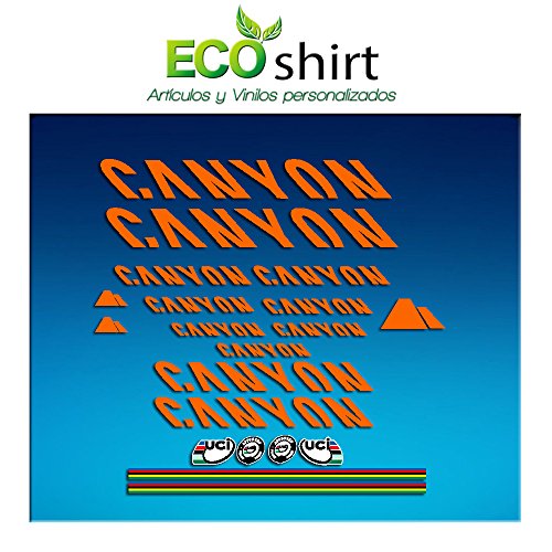 Ecoshirt, CF-1874-3KRW, Pegatinas Stickers Canyon Bike Aufkleber Decals Autocollants Adesivi Frame, Naranja