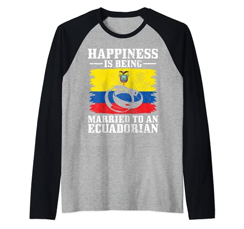 Ecuador Esposa Ecuador Marido Casado Boda Bandera Ecuador Camiseta Manga Raglan