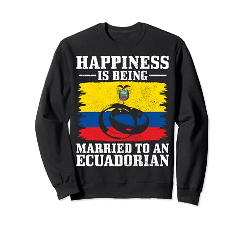 Ecuador Esposa Ecuador Marido Casado Boda Bandera Ecuador Sudadera