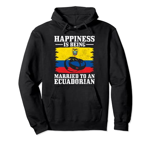 Ecuador Esposa Ecuador Marido Casado Boda Bandera Ecuador Sudadera con Capucha