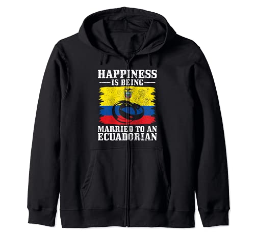 Ecuador Esposa Ecuador Marido Casado Boda Bandera Ecuador Sudadera con Capucha