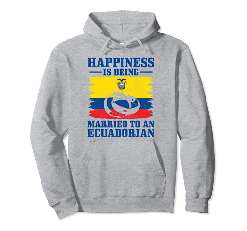 Ecuador Esposa Ecuador Marido Casado Boda Bandera Ecuador Sudadera con Capucha