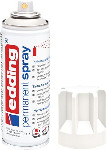 edding 5200-922 Spray de Pintura acrílica, Blanco tráfico Mate, 200 ml (Paquete de 1)