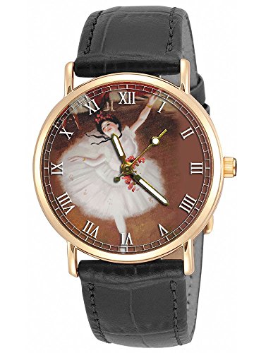 Edgar Degas Art Masterpiece Ballerina/Ballet Art 30 mm - Reloj de pulsera para niñas y mujeres
