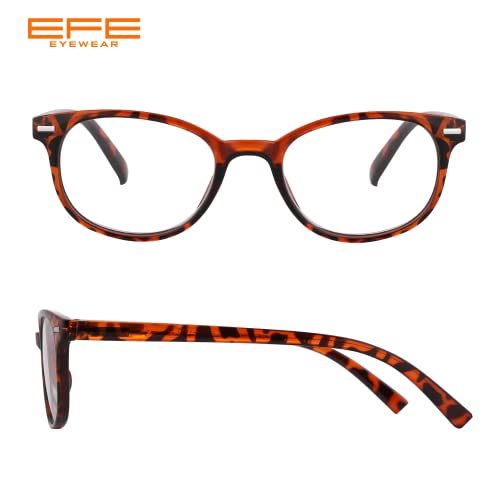 EFE Gafas de Lectura Presbicia Valor Pack 5 Hombre Mujer Unisex con Diseño de Patrón de Templo de Moda Buena Vision Anti Luz Azul Calidad Bisagras de Resorte Lectores 1.5