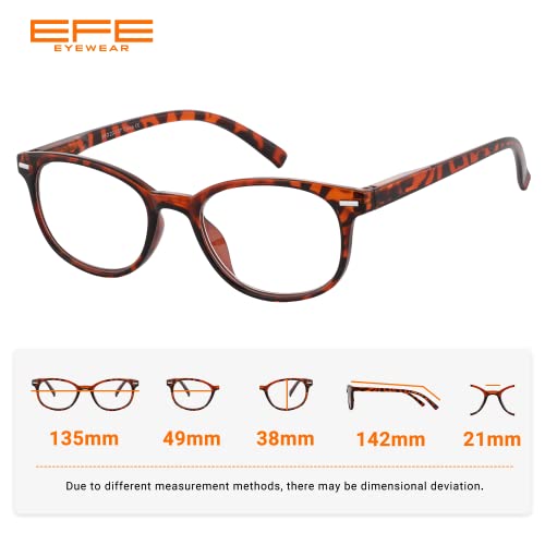 EFE Gafas de Lectura Presbicia Valor Pack 5 Hombre Mujer Unisex con Diseño de Patrón de Templo de Moda Buena Vision Anti Luz Azul Calidad Bisagras de Resorte Lectores 1.5