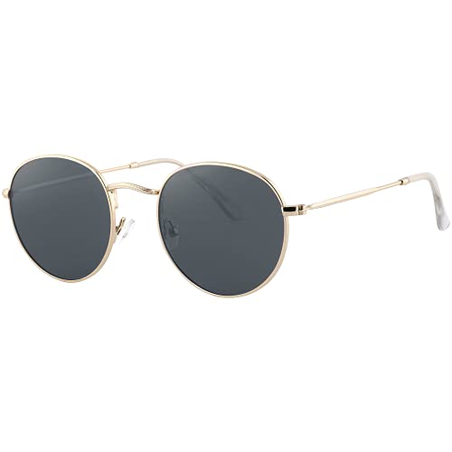 EFE Gafas de Sol Deportivas Polarizadas para Mujeres y Hombres Neutrales Diseñador y Redondas de Espejo Polaroid Contra los Rayos Ultravioletas Gris