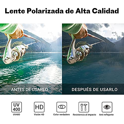 EFE Gafas de Sol Deportivas Polarizadas para Mujeres y Hombres Neutrales Diseñador y Redondas de Espejo Polaroid Contra los Rayos Ultravioletas Gris