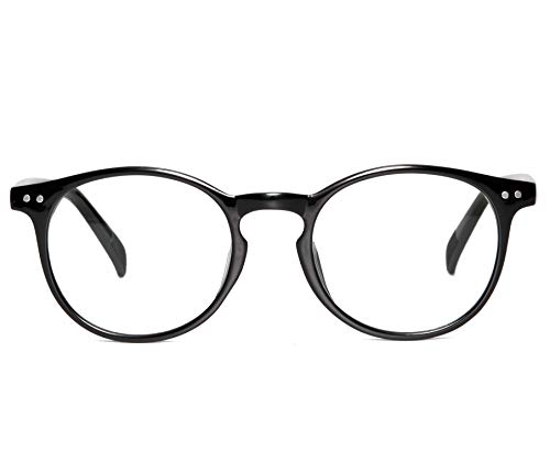 Effnny Bloqueo de luz azul Gafas anti fatiga filtro UV juegos de computadora monturas de gafas Para hombres mujeres (2301/Negro)