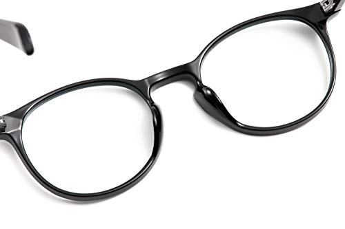 Effnny Bloqueo de luz azul Gafas anti fatiga filtro UV juegos de computadora monturas de gafas Para hombres mujeres (2301/Negro)
