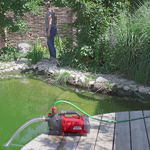 Einhell Bomba de jardín a batería AQUINNA Power X-Change (2x18V, interruptor ECO de 2 escalones, tornillo de entrada y salida de agua, protección térmica, asa de transporte, sin baterías ni cargador)
