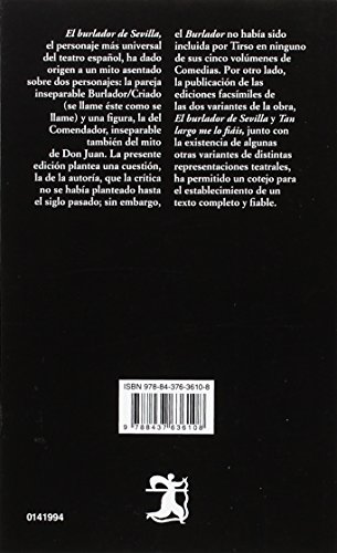 El burlador de Sevilla o El convidado de piedra (Letras Hispánicas)