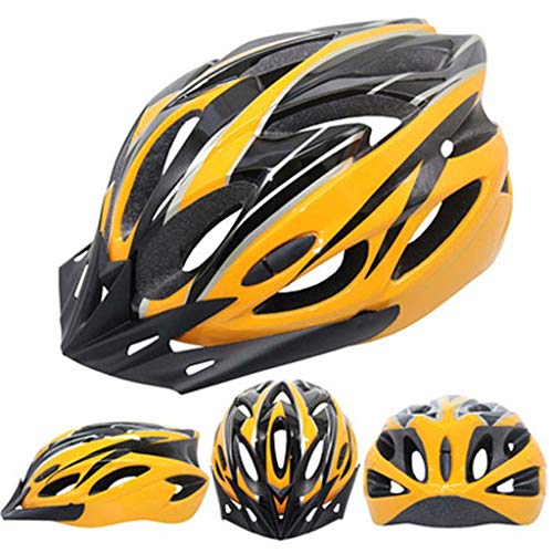El casco adulto bici Casco Specialized ajustable cómodo Casco de bicicleta de carretera de montaña totalmente en forma de Ciclismo Cascos for Hombres Mujeres deportes al aire libre ( Color : Yellow )