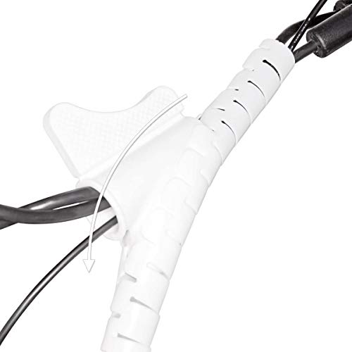 Electraline 60629 Organizador Cables (Clip 25 mm, 1,8 Metros) Color Blanco