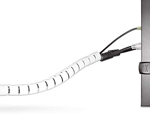 Electraline 60629 Organizador Cables (Clip 25 mm, 1,8 Metros) Color Blanco