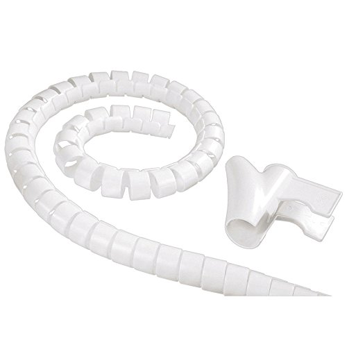 Electraline 60629 Organizador Cables (Clip 25 mm, 1,8 Metros) Color Blanco