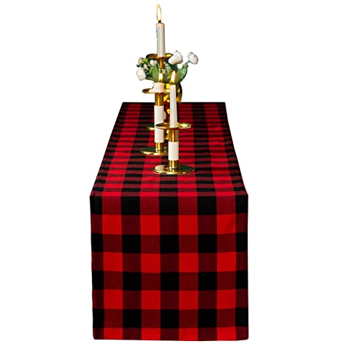 Elegante y lujoso Corredor De Mesa Nórdico For La Decoración De La Navidad De La Fiesta Del País Pista Sobre La Mesa Con La Impresión A Cuadros Camino De Mesa Nordico, 3 Colores Regalos navideños