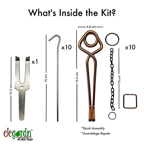 Elegardn Kit Completo 10 trampas para Topos topillos Ratas de jardín Ratones Tipo Putange rígido Utilizado por Profesionales Fabricado en Francia