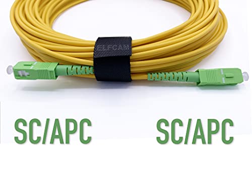 Elfcam Fibra óptica Cable SC/APC a SC/APC monomodo simplex 9/125, Compatible con Orange, Movistar, Vodafone y Jazzt, 2M