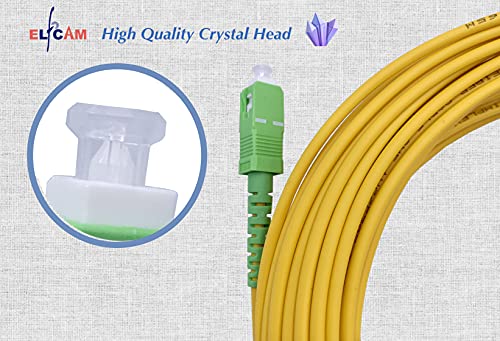 Elfcam Fibra óptica Cable SC/APC a SC/APC monomodo simplex 9/125, Compatible con Orange, Movistar, Vodafone y Jazzt, 2M