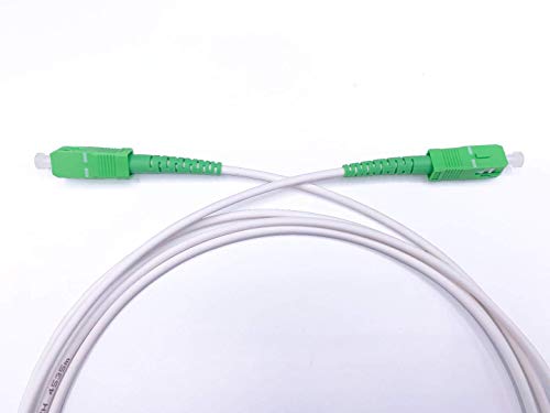 Elfcam Fibra óptica Cable SC/APC a SC/APC monomodo simplex 9/125µm LSZH, Blanco/Verde (7M)