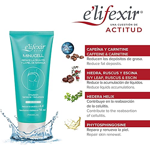 Elifexir Minucell - Crema Anticelulítica Hidratante | Tensa y Remodela el Contorno Corporal | Reduce Celulitis y Piel de Naranja | Hidratante + Reafirmante Corporal - 200ml