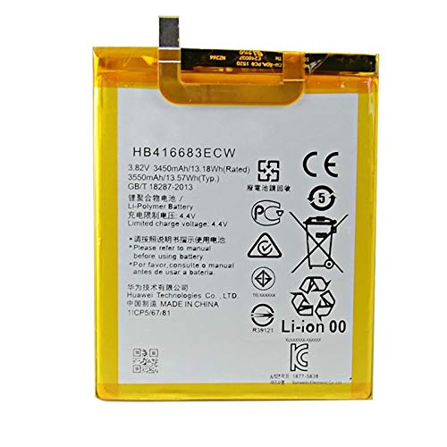 Ellenne Batería compatible con Huawei Nexus 6P HB416683ECW de alta capacidad 3450 mAh con kit de desmontaje incluido