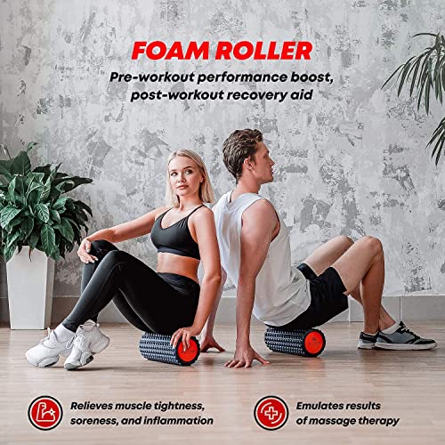 ELVIRE Sport Rodillo de Masaje Muscular | Rodillo de Espuma Suave, Bola de Masaje, Rodillo de Pies | Alivia el Dolor de Espalda, Piernas y Fascitis Plantar | Yoga, Pilates