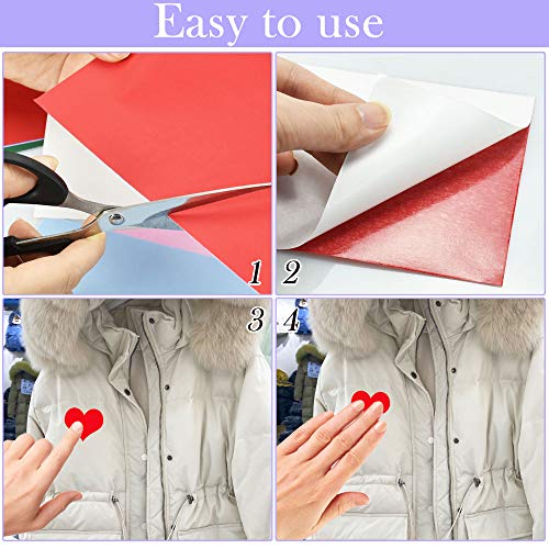 EMAGEREN 11 Piezas de Parches de Peparación de Nylon Parche Autoadhesivo Plumas Parche de Reparación de Cuero Parche Impermeable para Ropa Chaqueta de Plumón Bolso para Reparar Agujeros (Colorido)