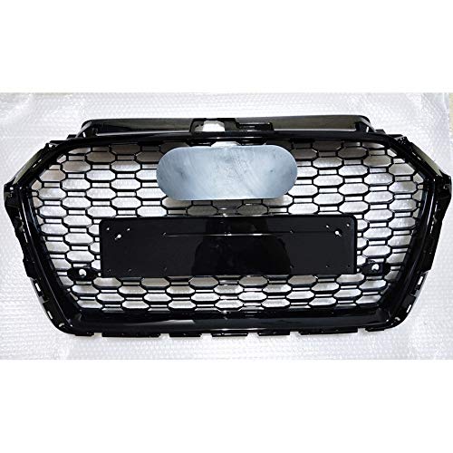 En Forma fit For El RS3 Delantero Del Estilo Del Deporte Del Acoplamiento Del Panal Hexagonal Tapa De La Parrilla Negro Brillante fit For Audi A3 / S3 8V 2017-2019 Auto Parts Rejilla de luz antiniebla