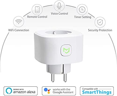 Enchufe Inteligente 16A 3680W, con Control Remoto Meross app, Compatible con Alexa, Google Assistant y SmartThings, Wi-Fi Smart Plug. Paquete de 3