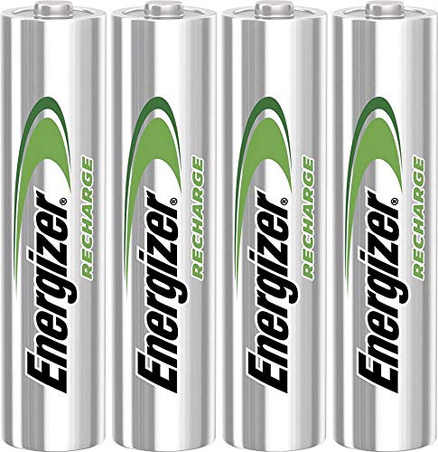 Energizer - Pilas Recargables Accu Recharge Universal 500 mAh HR03 AAA, 4 Pilas, Plata