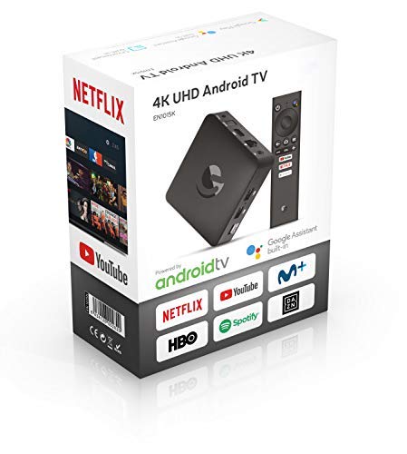 Engel EN1015K, Android TV Box 4K UHD, Asistente de Google Chromecast, Smart TV Box