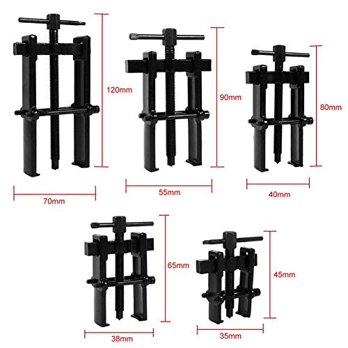 Engranaje de rodamiento Dos mordazas Piernas gemelas Extracción de engranaje de rodamiento Herramienta manual Kit de extracción de conjunto de extractor de engranajes(2.5inch（35 * 45）)