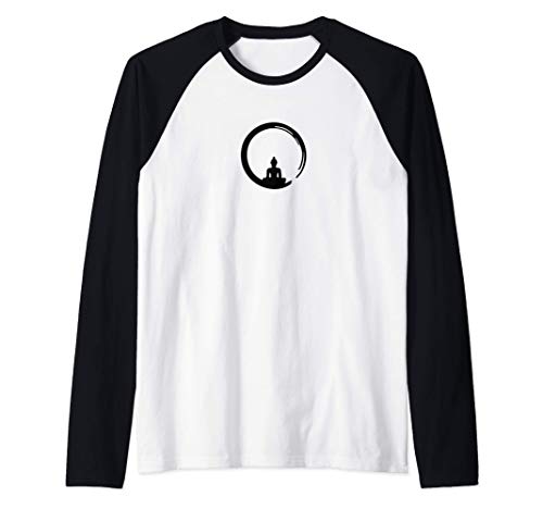 Enso, Zen, Círculo, Símbolo Budismo Buda Meditación Yoga, Camiseta Manga Raglan