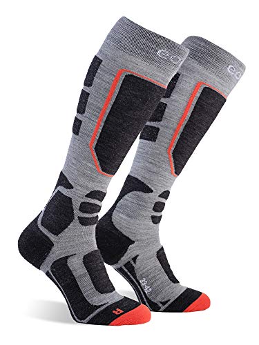 Eono Essentials Ski Socks (Basic o Premium), Grau (Premium), UE 43-46, Regno Unito 9-11