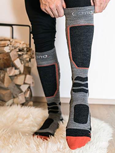 Eono Essentials Ski Socks (Basic o Premium), Grau (Premium), UE 43-46, Regno Unito 9-11