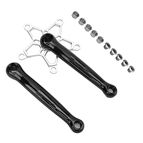 Eosnow Juego De Bielas De 170 Mm 130 BCD MTB, Confiabilidad Brazos De Biela Izquierda Y Derecha Factor De Seguridad Alto Resistencia para Bicicletas De Una Velocidad(Plata)