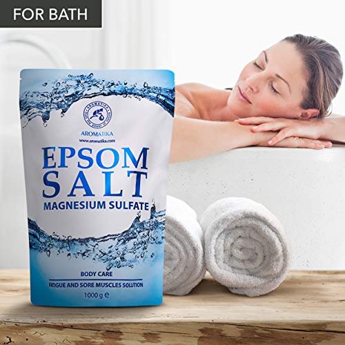 Epsom Sal de Baño 5kg - 100% Puro & Natural Epsom Sal - Sulfato de magnesio concentrado - Calmante y alivia los músculos doloridos - Cuidado del cuerpo - Buen cuidado de la piel - Relajante muscular