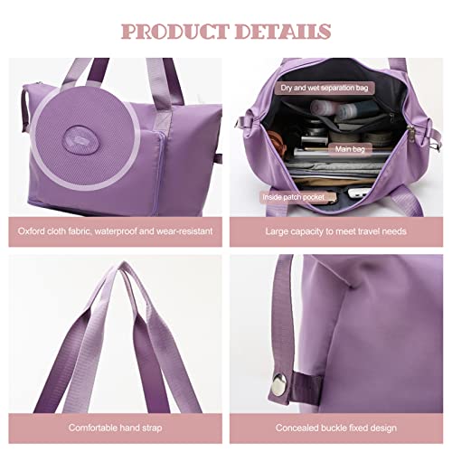 Ergocar Plegable Bolsas Gimnasio de Viaje, Expandible Bolsa Deporte Fin de Semana Travel Duffle Bag, Hidrófugo Bolsa de Lavar de Gym, Vacaciones , Sport Mujer & Hombre, Fucsia