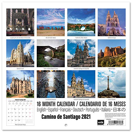 ERIK - Calendario de pared 2021 Camino de Santiago, 30x30 cm