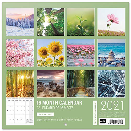 ERIK - Calendario de pared 2021 Zen Nature, 30x30 cm