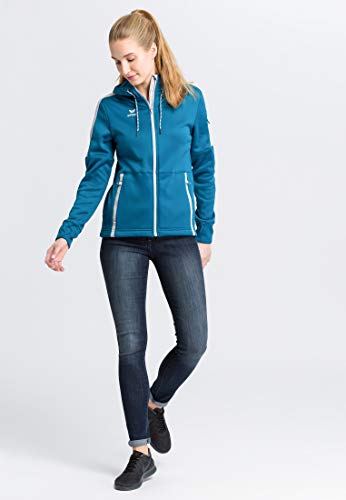 erima Chaqueta para mujer Basic 2.0 Softshell, Mujer, Chaqueta de softshell, 2062005, azul petróleo/gris plateado, 38