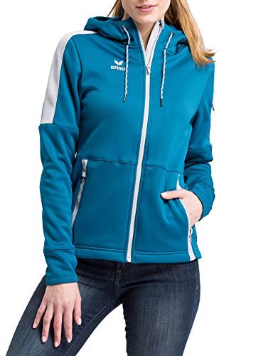 erima Chaqueta para mujer Basic 2.0 Softshell, Mujer, Chaqueta de softshell, 2062005, azul petróleo/gris plateado, 38