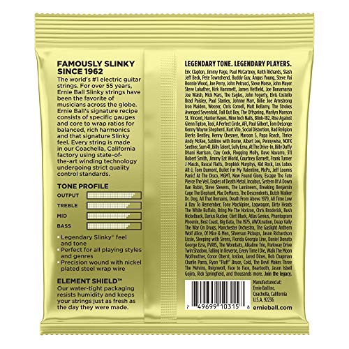 Ernie Ball Slinky Cuerdas Guitarra Eléctrica Nickel Wound Mammoth (12-62), (wound G), Pack Individual